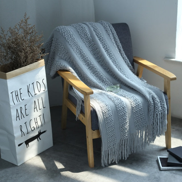 Nordic Knitted Throw Thread Sofa Blanket