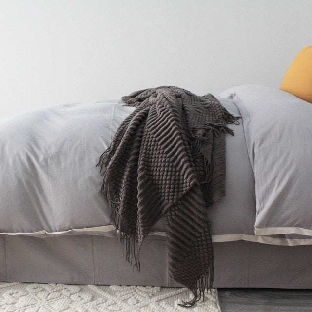 Nordic Knitted Throw Thread Sofa Blanket