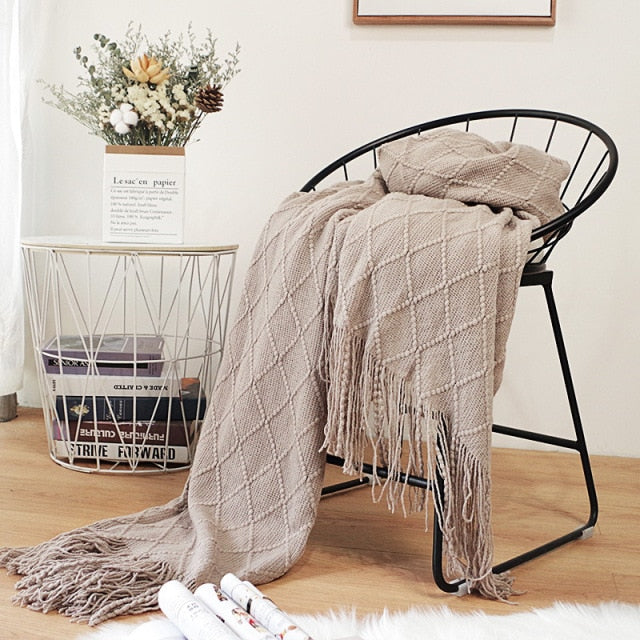 Nordic Knitted Throw Thread Sofa Blanket