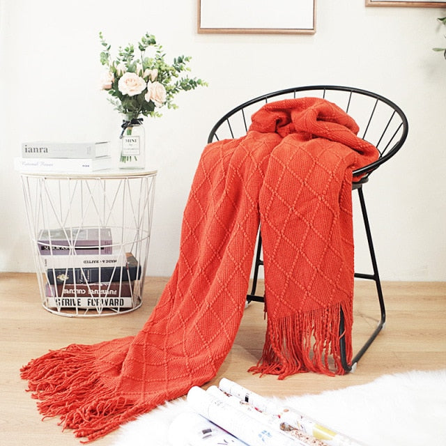 Nordic Knitted Throw Thread Sofa Blanket