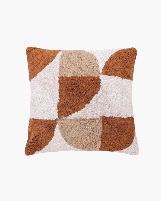 Rangoli Tufted Accent Pillow Throw Pillows Casa Amarosa Brown + Neutral Without Insert