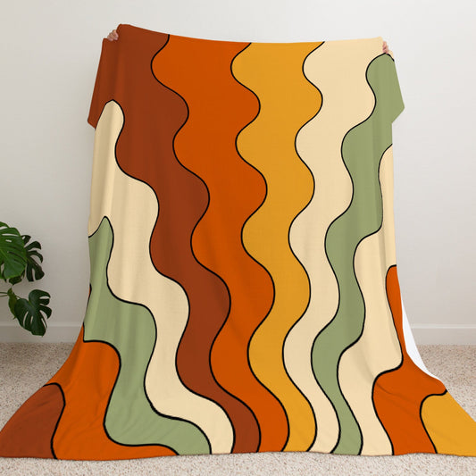 Retro Groovy Vibes Fleece Blanket