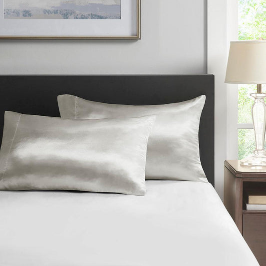 Satin Standard Pillowcase Light Gray