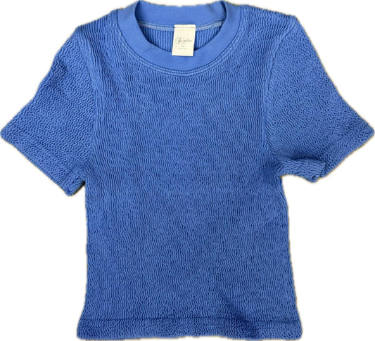 Smocking Short Sleeve Top, Blue Water