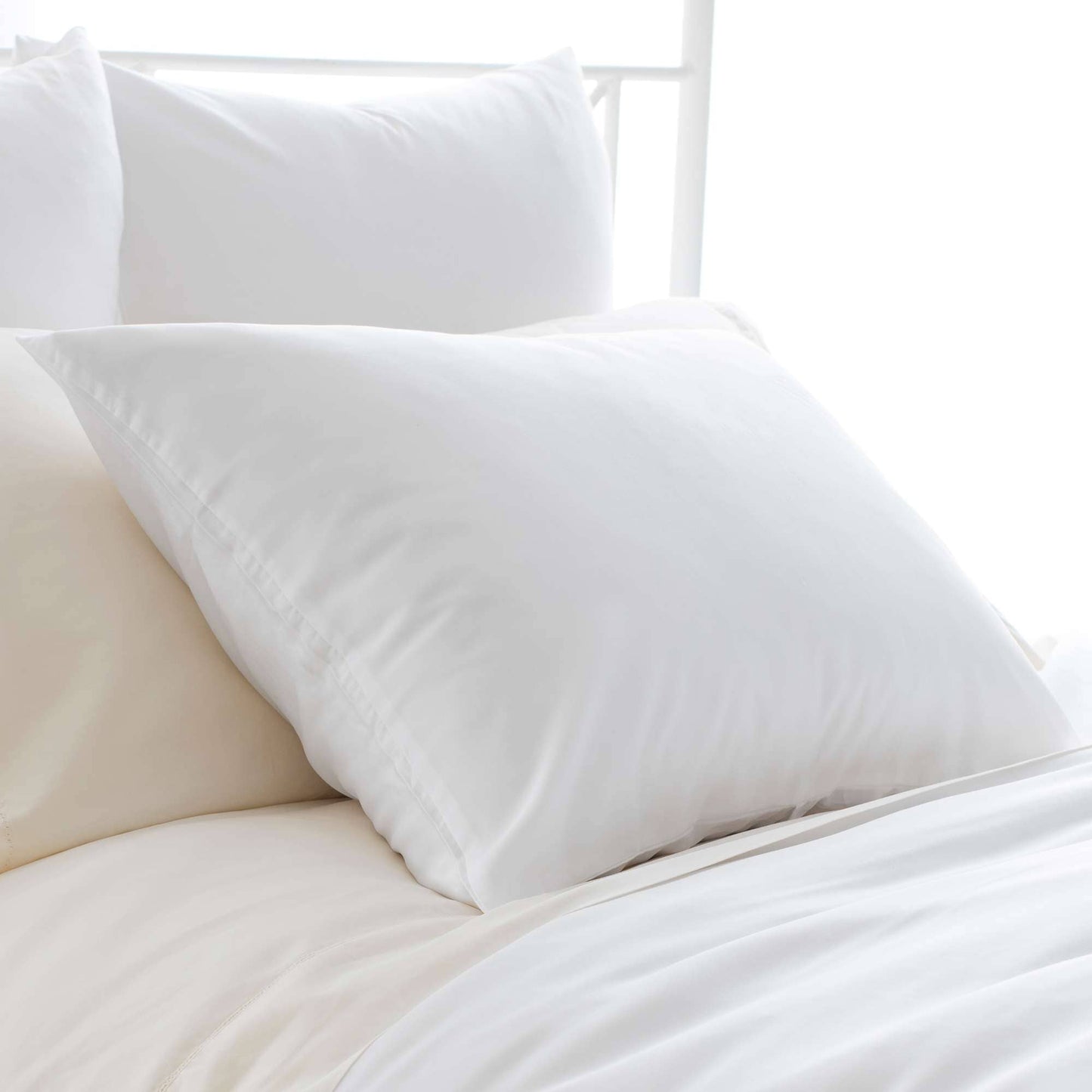 Silken Solid White Sham