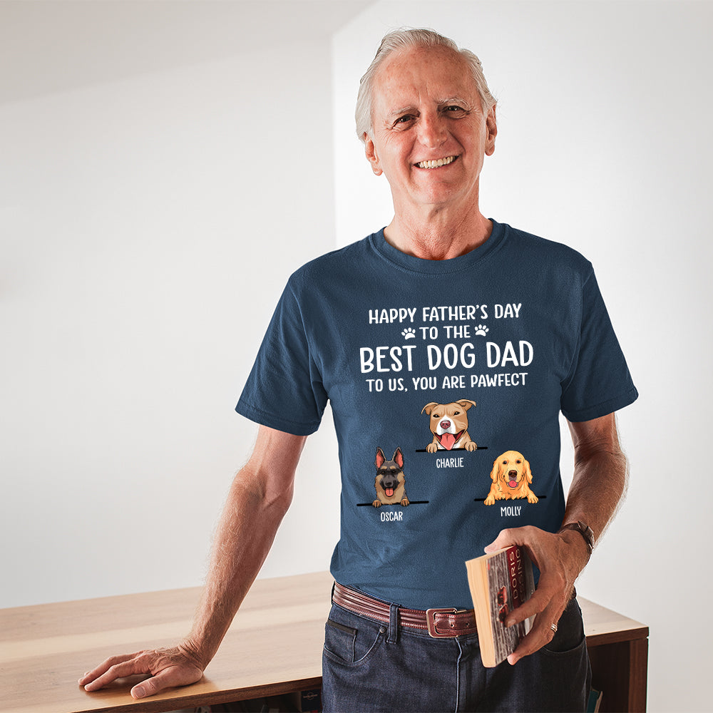 Best Dog Dad - Personalized Custom Unisex T-shirt - Dog Dad Father's Day Gifts