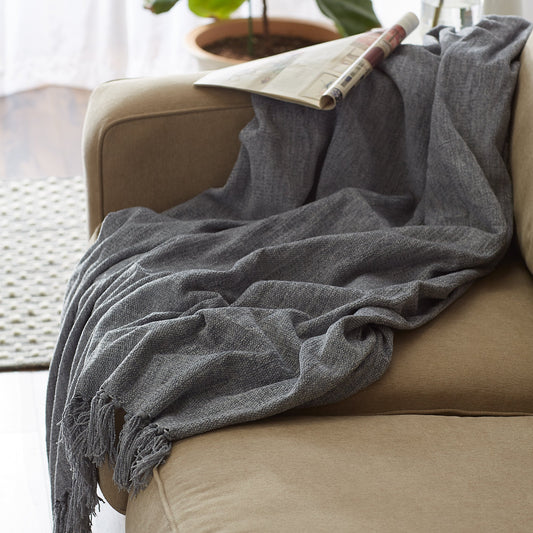 Soft Denim Blue Chenille Throw