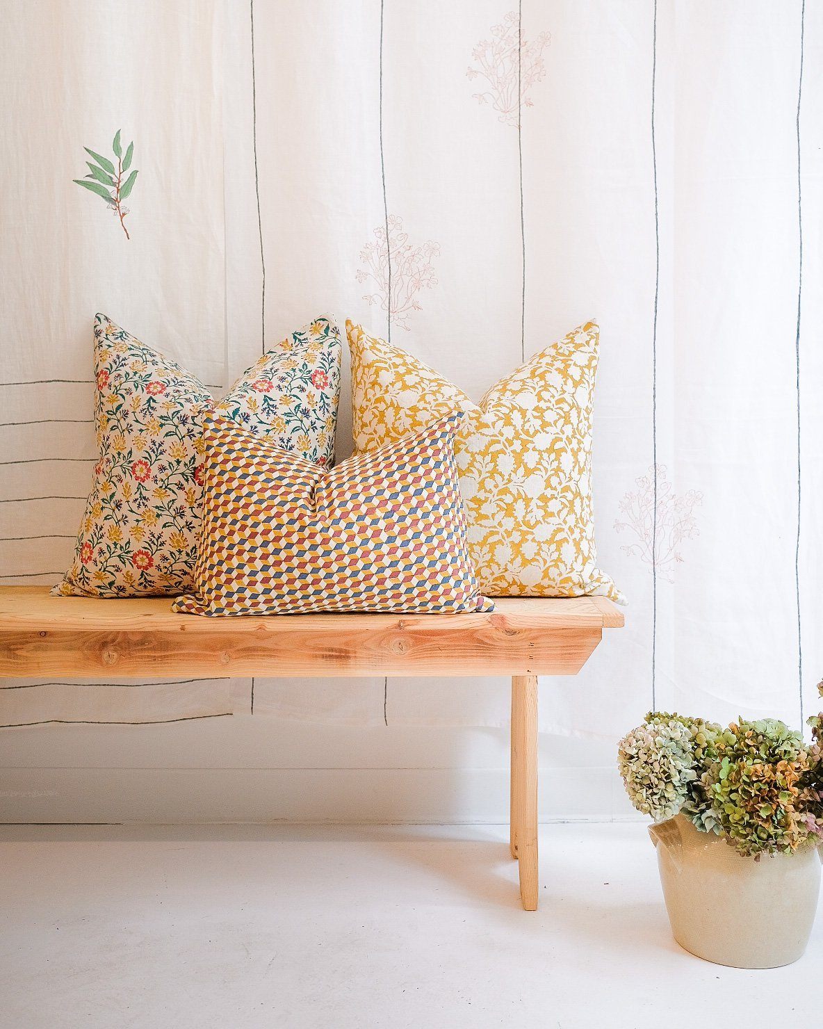 Tina Linen Throw Pillow Cover