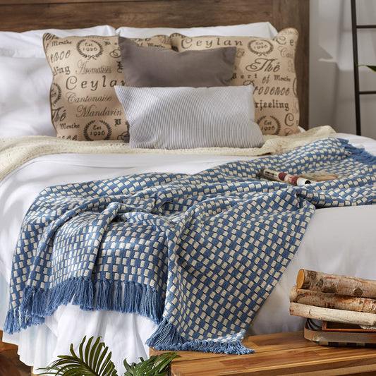Stonewash Blue Urban Check Throw