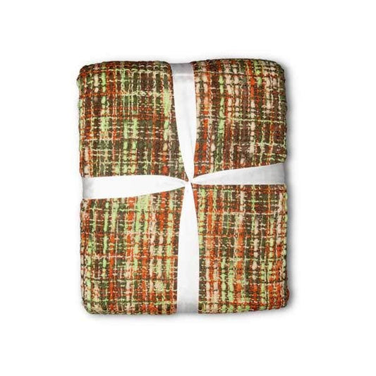 Surya Tabitha Cocoa, Burnt Orange and Lime Green Throw
