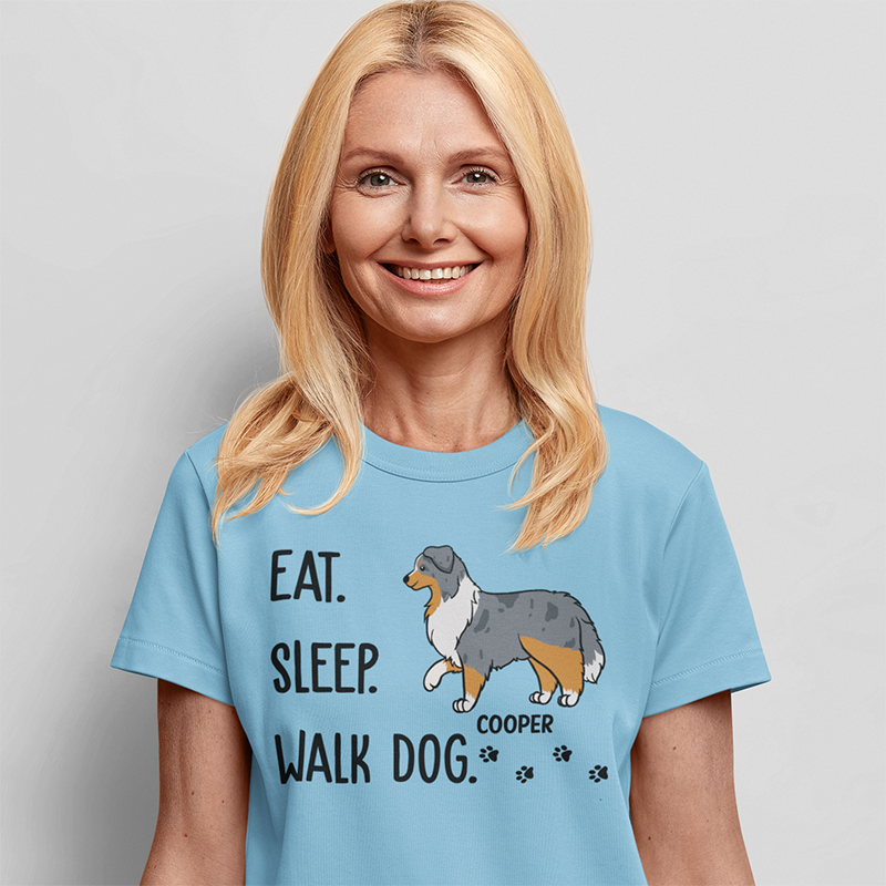 Eat Sleep Walk Dog - Personalized Custom Unisex T-shirt