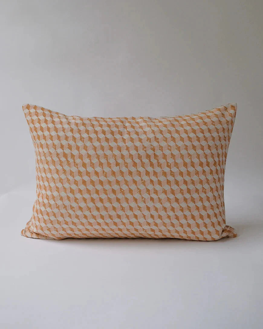 Tanya Linen Throw Pillow Cover Throw Pillows Soil to Studio 14 x 20" Pastel Pink