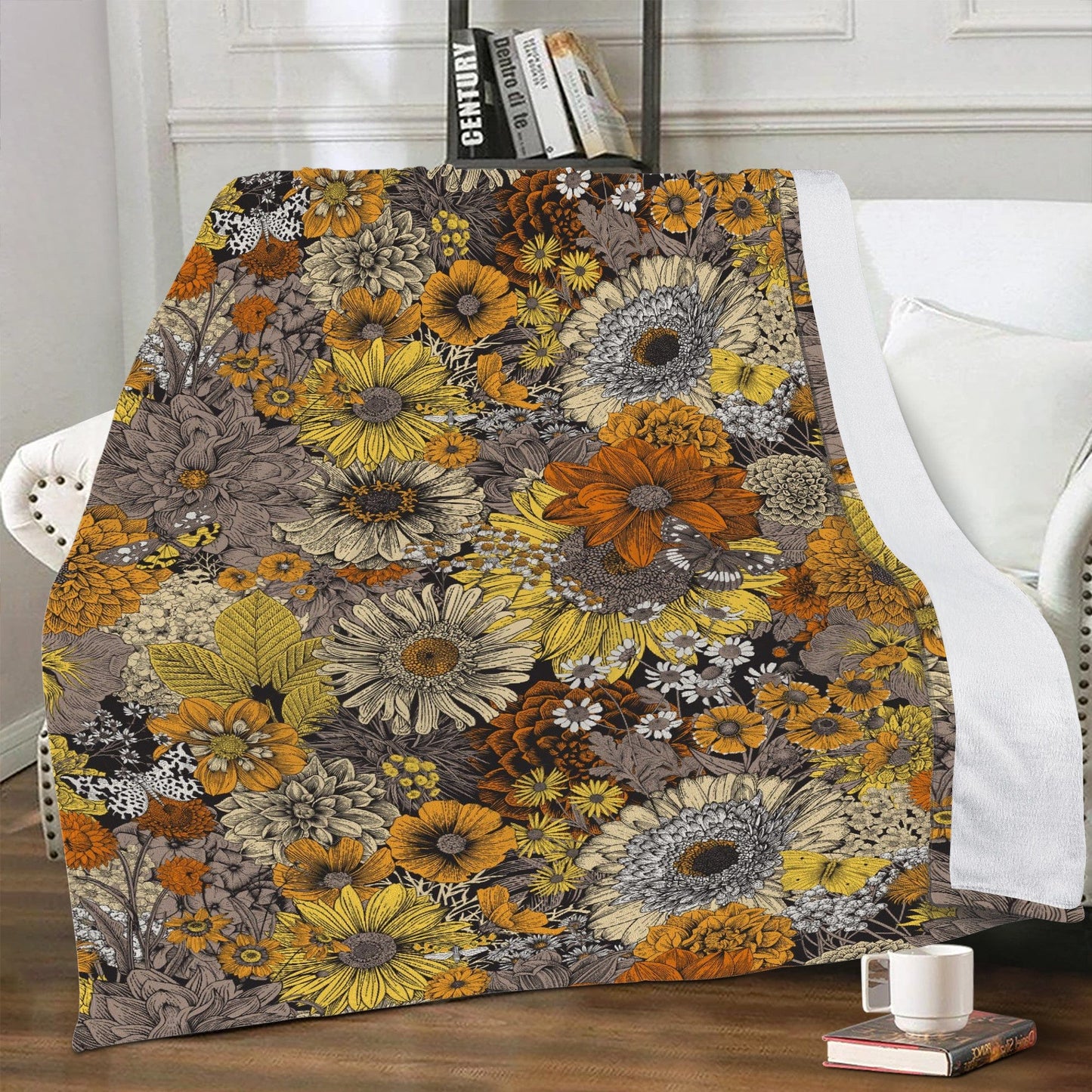 Fall Flowers Fleece Blanket