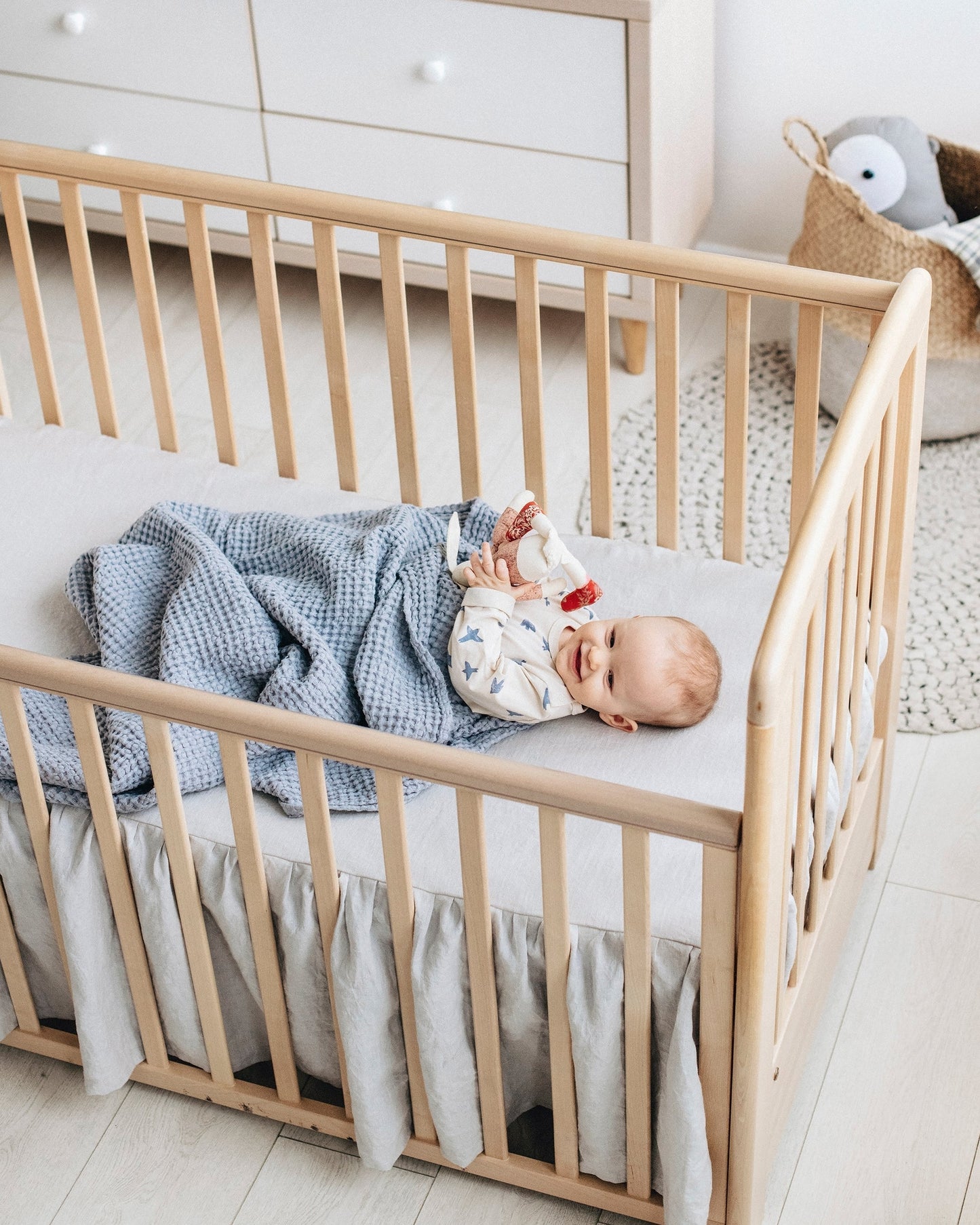 Waffle baby blanket in Light gray
